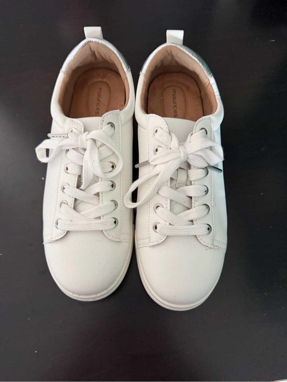 Maurices White Lace-Up Low-Top Sneakers